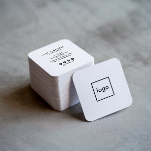 Carte De Visite Carré Le blanc professionnel carré ajoutent votre logo