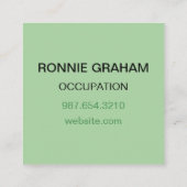 Carte De Visite Carré Le Bonheur Est Un Emploi Intérieur Vert Wreath Car (Dos)