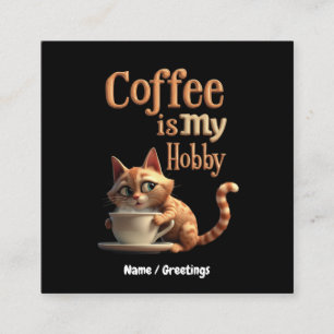 Carte De Visite Carré Le café est mon hobby Un mélange de passion et de