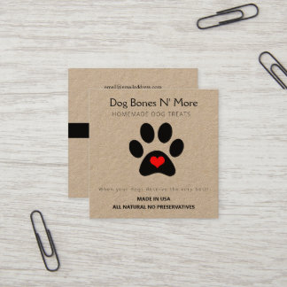 Carte De Visite Carré Le Chien Gourmet Naturel Traite La Boulangerie