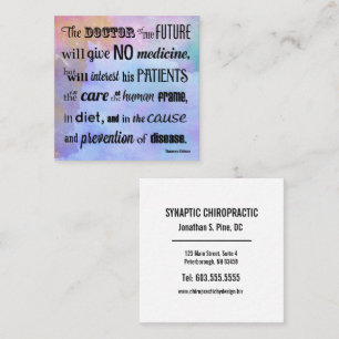 Carte De Visite Carré Le docteur de la future chiropractie d'aquarelle