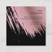 Carte De Visite Carré Le Faux rose d'or balayé frotte moderne (Dos)