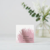 Carte De Visite Carré Le Faux rose d'or balayé frotte moderne (Debout devant)