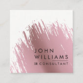 Carte De Visite Carré Le Faux rose d'or balayé frotte moderne (Devant)