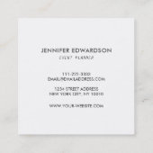 Carte De Visite Carré Le feuille tropical vert moderne d'aquarelle (Dos)