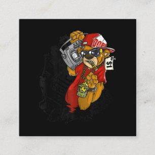 Carte De Visite Carré Le Hip hop dur Teddy Bear Gangster Rap