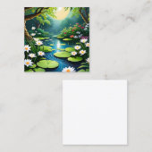 Carte De Visite Carré Le jardin est un endroit tranquille, parfait pour (Devant / Derrière)