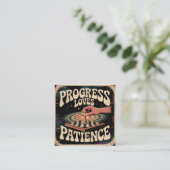 Carte De Visite Carré Le progrès aime la patience (Debout devant)