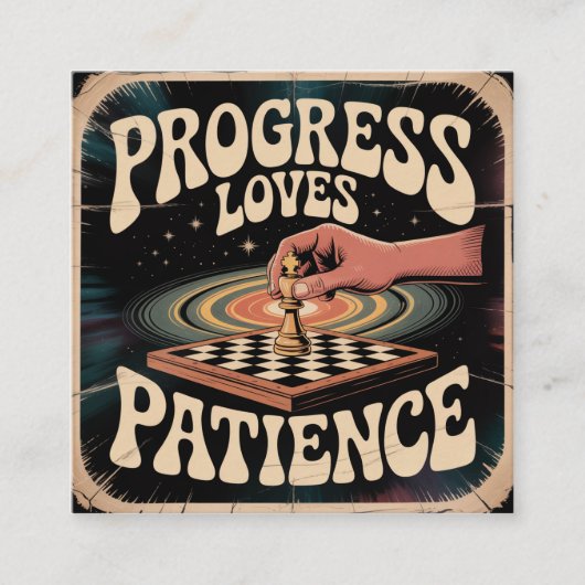 Carte De Visite Carré Le progrès aime la patience (Devant)