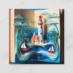 Carte De Visite Carré Le recouvrement de papier livre 3D est extraordina