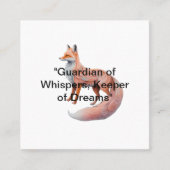 Carte De Visite Carré "Le Renard Embre Enchanté" (Devant)