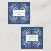 Carte De Visite Carré Le rétro baroque floral (Devant / Derrière)