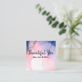 Carte De Visite Carré Le salon de spa de *~* fouette l'aquarelle de (Debout devant)