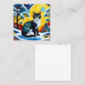 Carte De Visite Carré Le tableau "Chat" est un vin froid et élégant (Devant / Derrière)