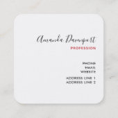 Carte De Visite Carré Le Typographe du Magic Christmas (Dos)