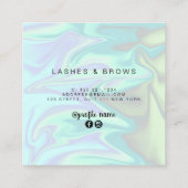 Carte De Visite Carré Léchages holographiques modernes et élégants (Dos)