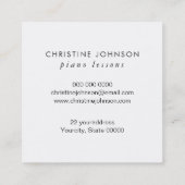 Carte De Visite Carré leçons de piano (Dos)