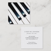 Carte De Visite Carré leçons de piano (Devant / Derrière)