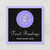 Carte De Visite Carré Lecture de Tarot moderne Fortune Teller violet et (Devant)
