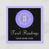 Carte De Visite Carré Lecture de Tarot Teller Fortune Purple et Noir Mys (Devant)