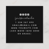 Carte De Visite Carré Lectures d'astrologie Noir & Blanc Étincelle Mysti (Dos)