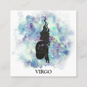 Carte De Visite Carré *~* Lectures d'astrologie Zodiac VIRGO Turquoise +
