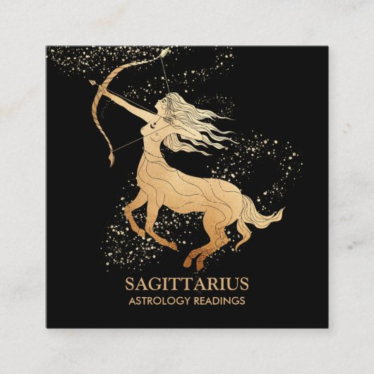 Carte De Visite Carré *~* Lectures d'astrologie zodiaque SAGITTARIUS sur (Devant)