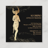 Carte De Visite Carré *~* Lectures d'astrologie zodiaque SCORPIO en noir (Dos)