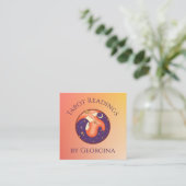 Carte De Visite Carré Lectures de Tarot Cosmique Mystical Witchy Orange (Debout devant)