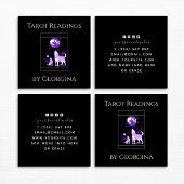 Carte De Visite Carré Lectures de Tarot de Loup et de Lune Mystique