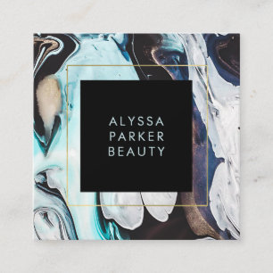 Carte De Visite Carré L'encre moderne Glam frôle le noir