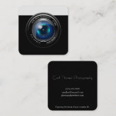 Carte De Visite Carré Lentilles de caméra de photographie (Devant / Derrière)