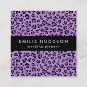 Carte De Visite Carré Leopard Print, Léopard Spots, Purple Leopard (Devant)