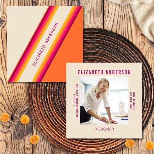 Carte De Visite Carré Les années 70, 80s