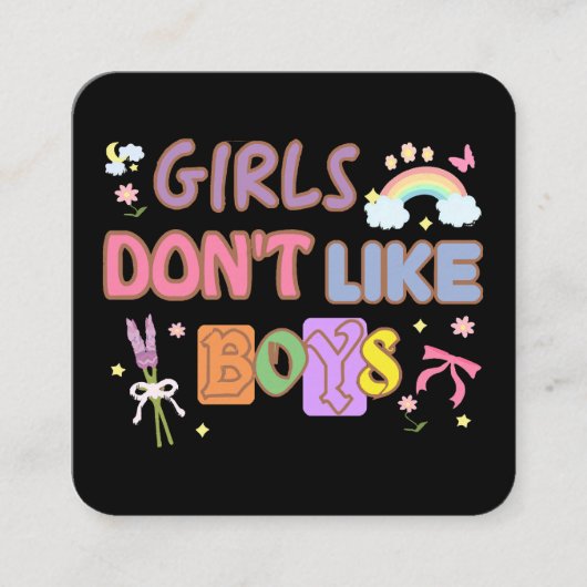 Carte De Visite Carré Les filles n'aiment pas les garçons (Devant)