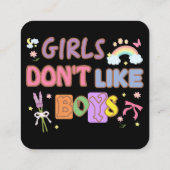 Carte De Visite Carré Les filles n'aiment pas les garçons (Dos)
