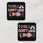 Carte De Visite Carré Les filles n'aiment pas les garçons (Devant / Derrière)