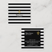 Carte De Visite Carré Les Grandes Blancs Fleur de Lis (Devant / Derrière)