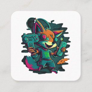 Carte De Visite Carré Les loups jouent à des jeux