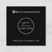 Carte De Visite Carré Les médias sociaux modernes ajouter votre logo pho (Devant)