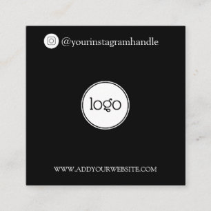 Carte De Visite Carré Les médias sociaux modernes ajouter votre logo pho