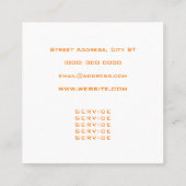 Carte De Visite Carré Les outils Handyman inspiré (Dos)