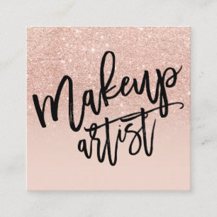 Carte De Visite Carré Les parties scintillantes roses d'or de