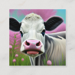 Carte De Visite Carré Les vaches sont des Mammifères Domestiques qui son