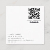Carte De Visite Carré Letterpress professionnel abstrait code Qr floral (Dos)