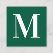 Carte De Visite Carré LETTRE CHASSEZ VERT ET BLANC CHASSEZ UNIQUE MONogr (Devant)