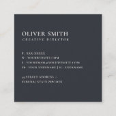 CARTE DE VISITE CARRÉ LETTRE DE NOM DES ALPHABÈTES FLORAUX BLEUS DOUX (Dos)