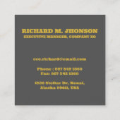 Carte De Visite Carré Lettre initiale du Rose floral Monogramme Nom Coup (Dos)