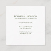 Carte De Visite Carré Lettre initiale Lettre initiale Monogramme Nom Mar (Dos)