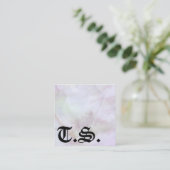 Carte De Visite Carré Lettre noire traditionnelle (Debout devant)